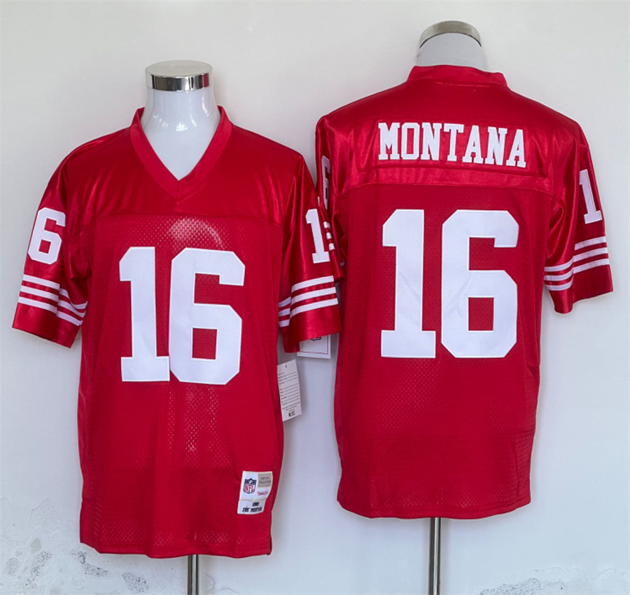Men's San Francisco 49ers Joe Montana Mitchell & Ness Scarlet Legacy Jersey
